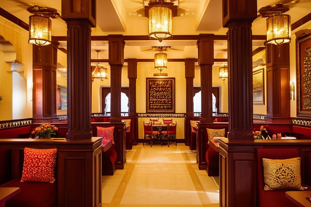 Dining area inside Shahi Dera Restaurant